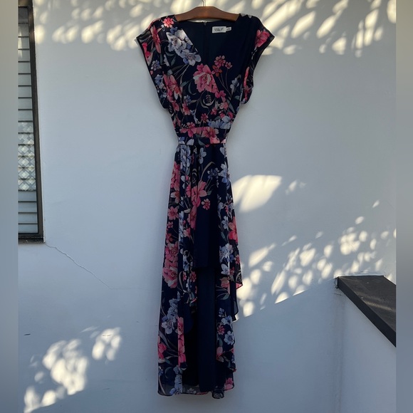 ELIZA J Obi Floral Print High/Low Dress Size 14 Petite - Picture 7 of 17